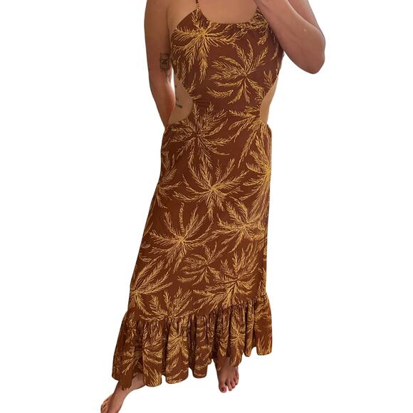 Charlie Holiday Isle of Palms Cutout Maxi Dress Brown – Size 8 - Picture 2 of 6